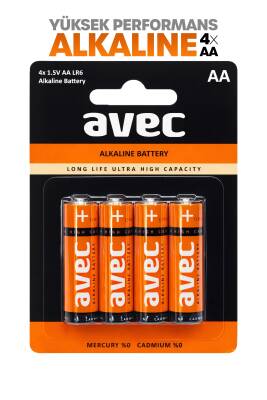 Avec LR6 AA Alkalin 4'lü Kalem Pil - 1