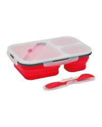 NURGAZ SİLİKON KATLANABİLİR ÜÇ GÖZLÜ YEMEK SETİ - NURGAZ