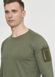 Single Sword Haki Sıfır Yaka Uzun Kol Tshirt XLarge - SINGLESWORD