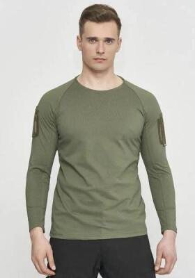 Single Sword Haki Sıfır Yaka Uzun Kol Tshirt XLarge - 3