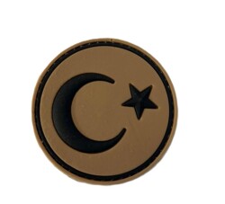 Single Sword Plastik Patch Yuvarlak Bayrak Bej - SINGLESWORD