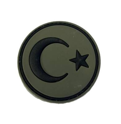 Single Sword Plastik Patch Yuvarlak Bayrak Haki - 1