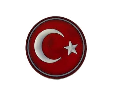 Single Sword Plastik Patch Yuvarlak Bayrak Kırmızı - 1